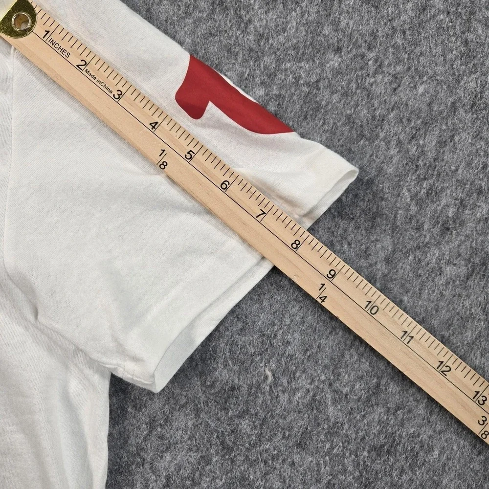 True Religion Brand Jeans Shirt Mens Large White V Neck Red‎ Horseshoe Tee